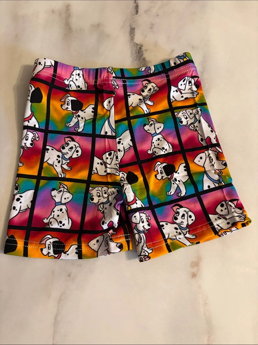 BAMBOO Rainbow Grid Dalmatian Short Pajama Set with Black Trim
